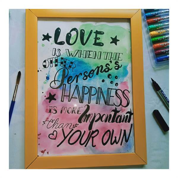 Calligraphy Creators -Love Is When -Handmade With Frame